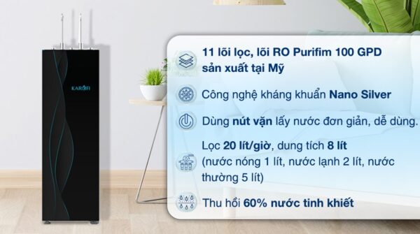 Máy lọc nước RO nóng nguội lạnh Karofi KAD-X68 11 lõi